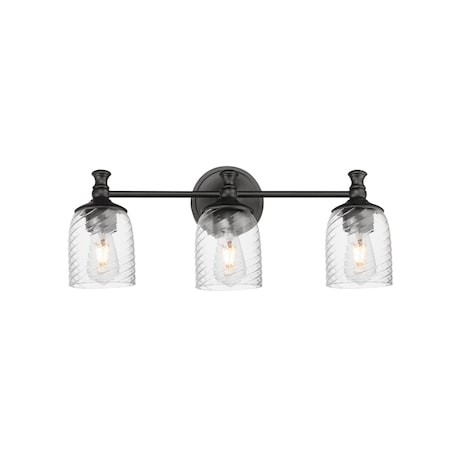 Maxim Lighting Swirl 3-Light Bath Vanity, Black 21353CRBK